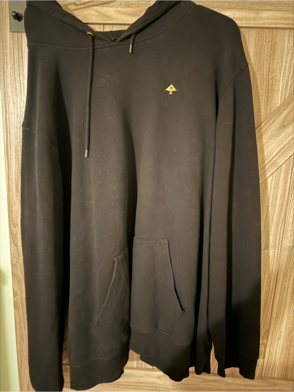 LRG Black Men's Hoodie with Small Gold Logo